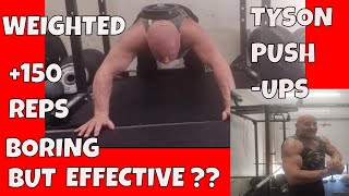 150 REP WEIGHTED TYSON PUSHUP300 REP SEAL ROW SUPERSET   BORING BUT BRUTALLY EFFECTIVE [upl. by Mervin236]