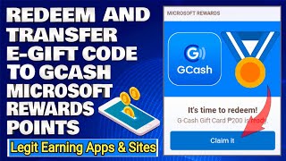 How To Redeem And Transfer EGift Code To GCash  Redeem Microsoft Rewards Points 100 Earning App [upl. by Aicilra]