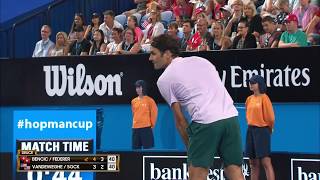 Switzerland v USA mixed doubles highlights RR  Mastercard Hopman Cup 2018 [upl. by Llenet257]