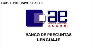 Banco de Preguntas LENGUAJE  Cursos PreUniversitarios UAGRM [upl. by Lleinad]