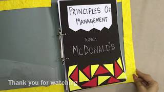 PRINCIPLES OF MANAGEMENT PROJECT ON THE TOPIC McDONALDS [upl. by Toy]