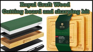 Royal Craft Wood Whetstone Sharpening Kit Cutting Board Set [upl. by Lahcsap]