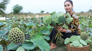 Lotus seed in my homeland and make dessert recipe  Healthy fruit [upl. by Trela]