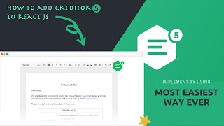 CkEditor In ReactJs  Interactive Editor In ReactJs [upl. by Akinar]