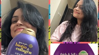 Ogx biotin and collagen shampoo for thick and full hair review👱🏻‍♀️Does it really work💁‍♀️ [upl. by Magree]