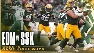 GAME HIGHLIGHTS Week 18  Edmonton Elks vs Saskatchewan Roughriders  241005 [upl. by Tristis]