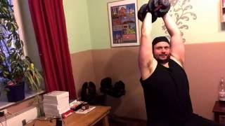 Seated triceps press exercise guide Bowflex dumbbell workout at home [upl. by Aicined]