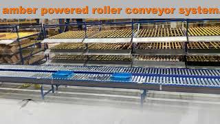 Amber Industries  Lineshaft Powered Roller Warehouse Conveyor System [upl. by Enimrej446]