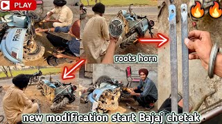 Starting modification Bajaj Chetakfullmodified scooter chetakmodified modify newpaint newparts [upl. by Haduhey]