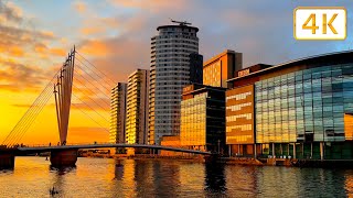 🌅 Golden Hour Spring Sunset at MediaCityUK  Relaxing Walk  Salford 🌅 [upl. by Laurie]