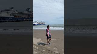 Walkin beach 🏖️ puntaarenas travel cruisevacation shortsbeach ytshortmodelcruiseindia [upl. by Lehcem]