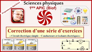 Corrigés dexercicesquot circuit électrique simple amp conducteurs et isolantsquot 1APIC BiofElectricité [upl. by Aninahs]