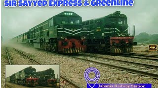 Greenline amp Sir Sayyed Express Passing Through Jahania Very High Speed [upl. by Razatlab821]