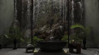 Relax With Your Own Private Waterfall amp Spa  Waterfall Sounds For Zen Meditation or Sleeping [upl. by Marlea]