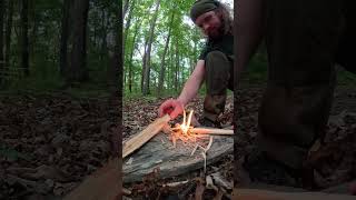 Feather sticks  Terava Skrama 80 bushcraft woodcarving camping [upl. by Rossy]