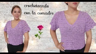 ❤❤❤tutorial blusa abanicos en relieve a crochet parte 1 [upl. by Phila]