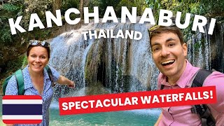 KANCHANABURI THAILAND  Beautiful WATERFALLS of Erawan National Park [upl. by Norved]