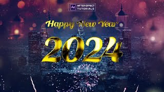 Happy new year 2024  New year countdown animation after effects tutorial  New year motion graphics [upl. by Etnoed]