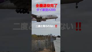 ✈️✈️成田空港二度と見られない‼️タイ航空のA380 landing成田空港 airbus shorts [upl. by Kcaz979]