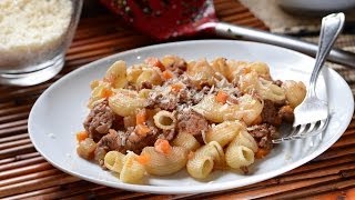 Coditos con carne de res Recetas de pasta [upl. by Ilojne]