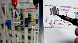 74HC00 Quad 2 input NAND Gate IC demo circuit for learning electronics shorts 80 [upl. by Silverman]