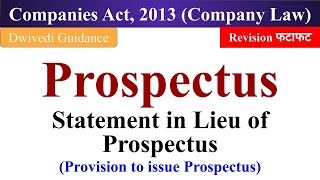 Prospectus company law Statements in view of Prospectus provision to issue prospectus companies [upl. by Hedvah]