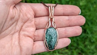 Wire Wrapped Cabochon Pendant Tutorial [upl. by Koorb]