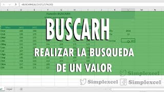 Funcion BUSCARH en Excel  Simplexcel [upl. by Estelle900]