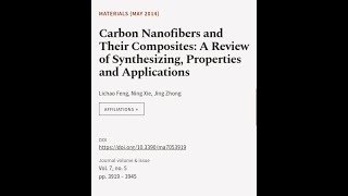 Carbon Nanofibers and Their Composites A Review of Synthesizing Properties and Appl  RTCLTV [upl. by Lovmilla]