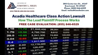 Acadia Healthcare Class Action Lawsuit How The Lead Plaintiff Process Works [upl. by Nonnair]