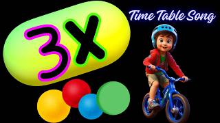 The 3 Times Table Song  Learn Multiplication Song  Kidsjourney [upl. by Aylad]