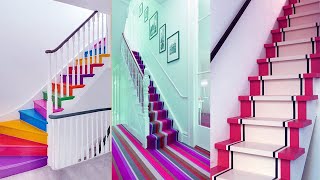 Colorful Painted Staircase Design Ideas  Staircase Color Combination [upl. by Budding]