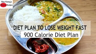 Diet Plan To Lose Weight Fast  900 Calories  Full Day Meal Plan For Weight Loss  Skinny Recipes [upl. by Furey]