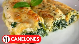 CANELONES DE ESPINACA Y QUESO  FACIL Y DELICIOSO [upl. by Demetrius]