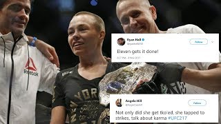 MMA Reacts to Rose Namajunas KO Joanna Jedrzejczyk  UFC 217 [upl. by Nnazus]