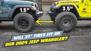 Will 37quot Tires Fit on our 15quot Lifted 2024 Jeep Wrangler [upl. by Assirec42]