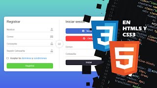 formulario de inicio y registro de usuario  html css  Diseño web  Apock gráficos [upl. by Ecitnerp675]