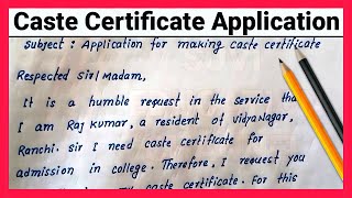 Caste Certificate best Application How to write application to BDO for caste certificate Application [upl. by Ellekcim]