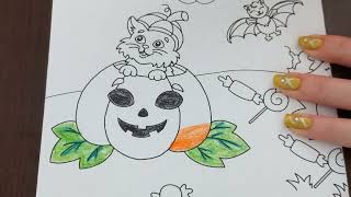 ASMR Halloween Coloring Book 24 [upl. by Adianez]