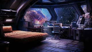 Galactic Chambers  Relaxing Sounds of Space Flight  Space Station Sleeping Quarters  brown noise [upl. by Etra]