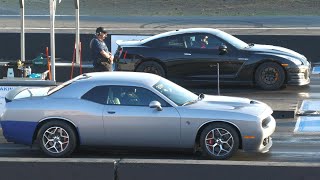 Hellcat vs GTR Nissan  Domestic vs Import drag racing [upl. by Adraynek]