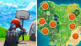 Encesta la pelota en distintos aros 5 UBICACIONES DESAFÍOS SEMANA 2 DE FORTNITE Temporada 5 [upl. by Jillene]