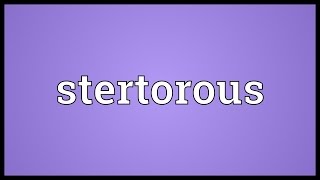 Stertorous Meaning [upl. by Imojean]