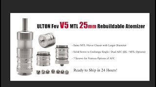 2FdealULTON Fev v5 25mm RTA MTL and DL OptionsFlashevapor [upl. by Sadye658]