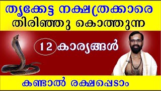 തൃക്കേട്ട നക്ഷത്രക്കാരെ തിരിഞ്ഞു കൊത്തുന്ന 12 കാര്യങ്ങൾ കണ്ടാൽ രക്ഷപ്പെടാംI THRIKKETTA BIRTH STAR [upl. by Adihsar]