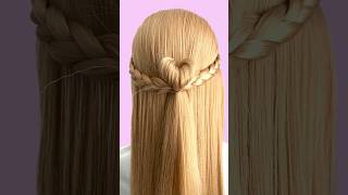 Easy heart hairstyle cute hairstyle simple braided heart [upl. by Adnouqal]