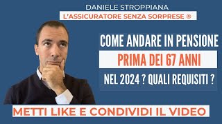 COME ANDARE IN PENSIONE PRIMA DEI 67 ANNI NEL 2024 [upl. by Goar938]