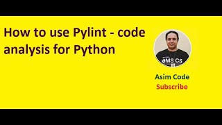 How to use Pylint a code analysis for Python [upl. by Tymes]