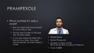 Pramipexole Mirapex Patient Counseling [upl. by Admama199]