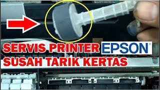 servis printer epson susah narik kertas paper jam error pickup roller [upl. by Daenis]